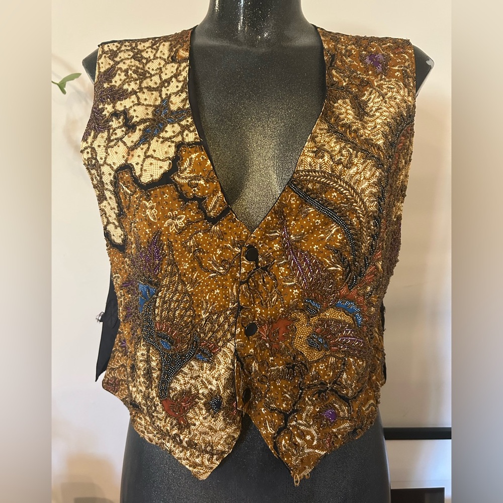 Levi's Multicolor Embroidered Beaded V-Neck Women's Vest